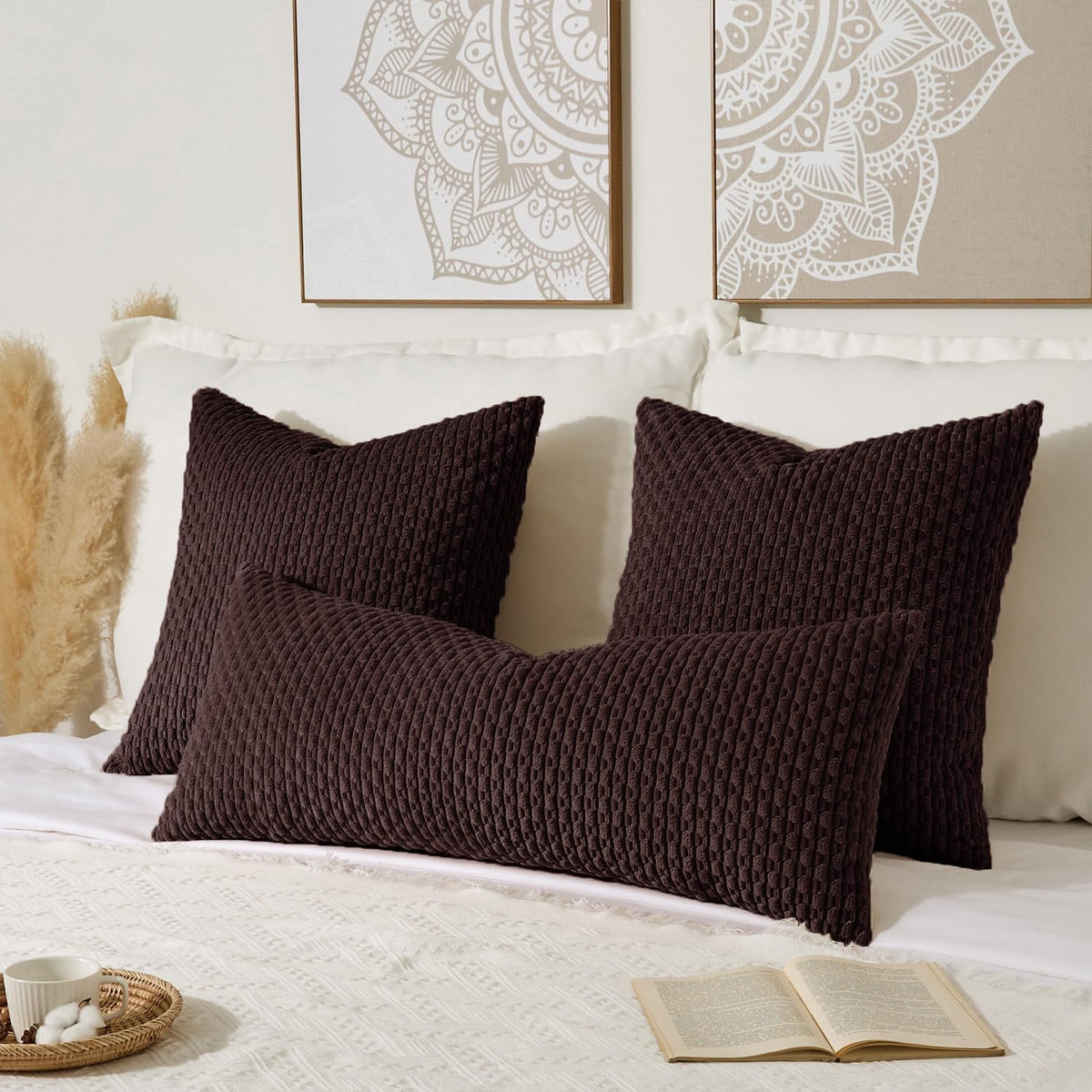 54"L x 20"W polyester throw pillow accessories in Coffee, alternate view 6