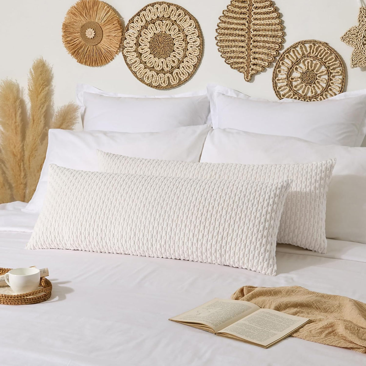 54"L x 20"W polyester throw pillow accessories in Pure White, alternate view 2