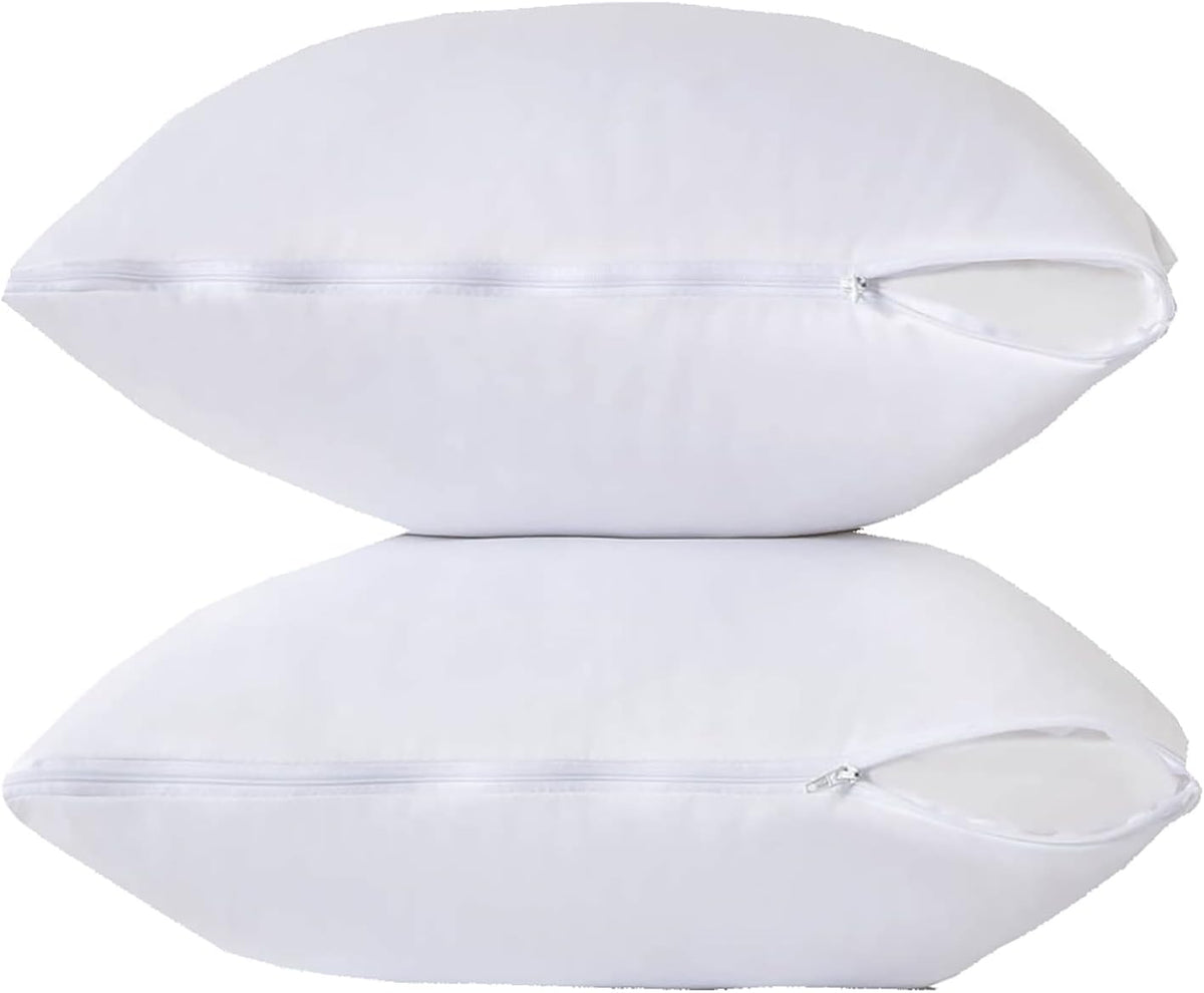 2 Pack (18x18) polyester pillowcases in White, alternate view 3