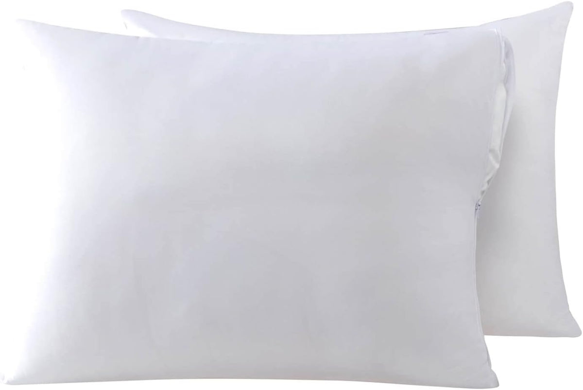 2 Pack Queen (20 x 30) bamboo viscose pillowcases in White(smooth Surface)