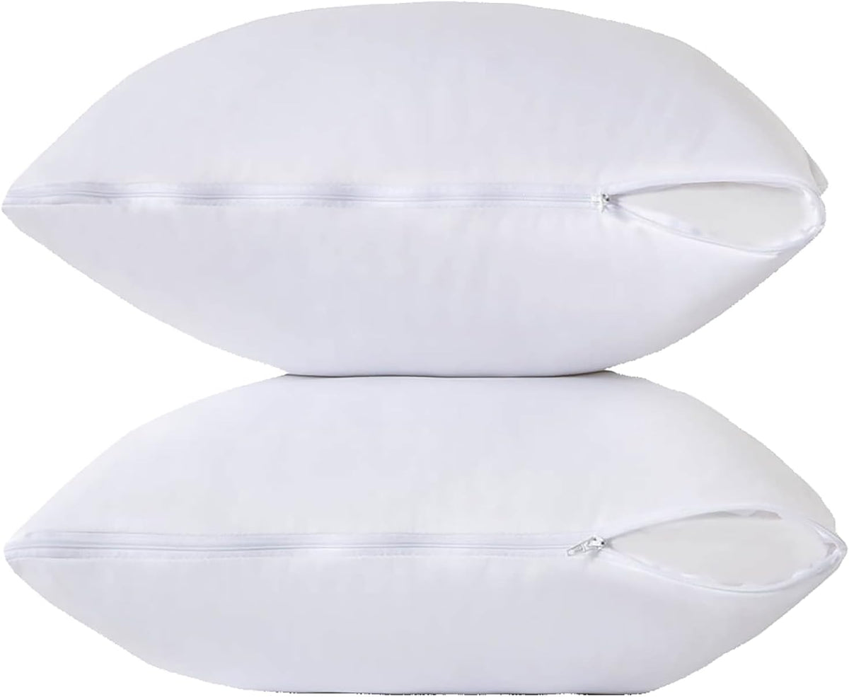 2 Pack Square (22 x 22) bamboo viscose pillowcases in White(smooth Surface), alternate view 3