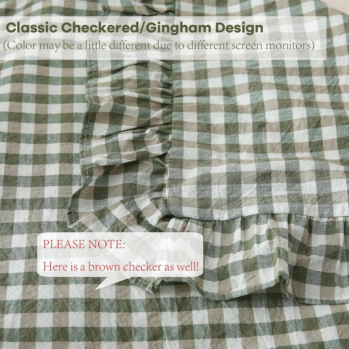 54"L x 20"W cotton pillow shams in Sage Green/White Plaid, alternate view 3