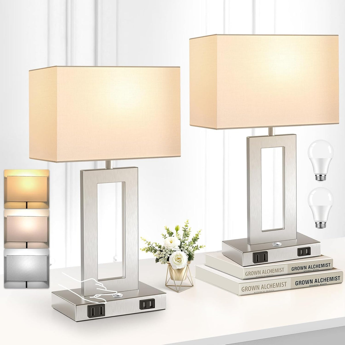 10.6"D x 4.7"W x 17"H metal table lamps