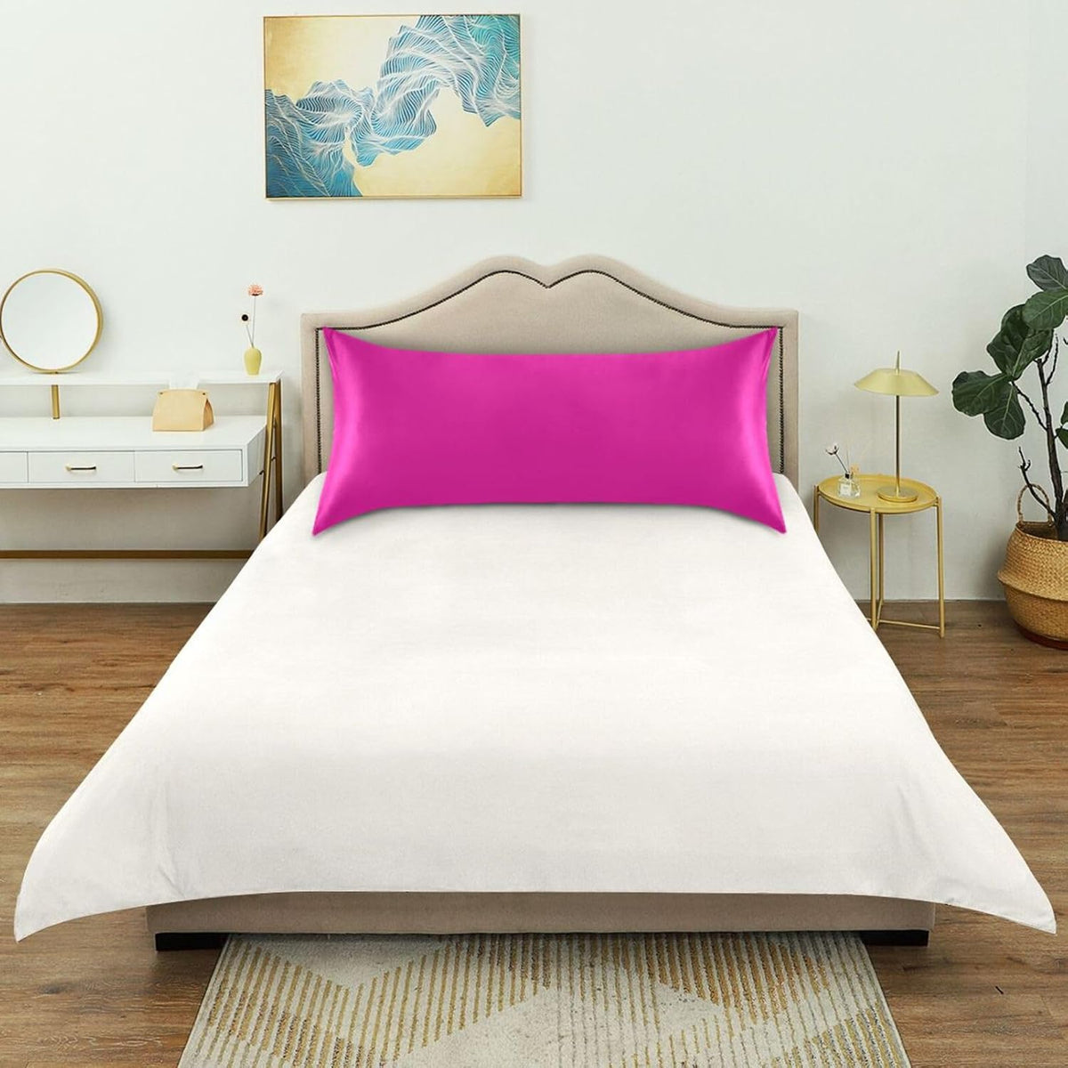 L40x20in polyester pillowcases in Electric Pink, alternate view 6