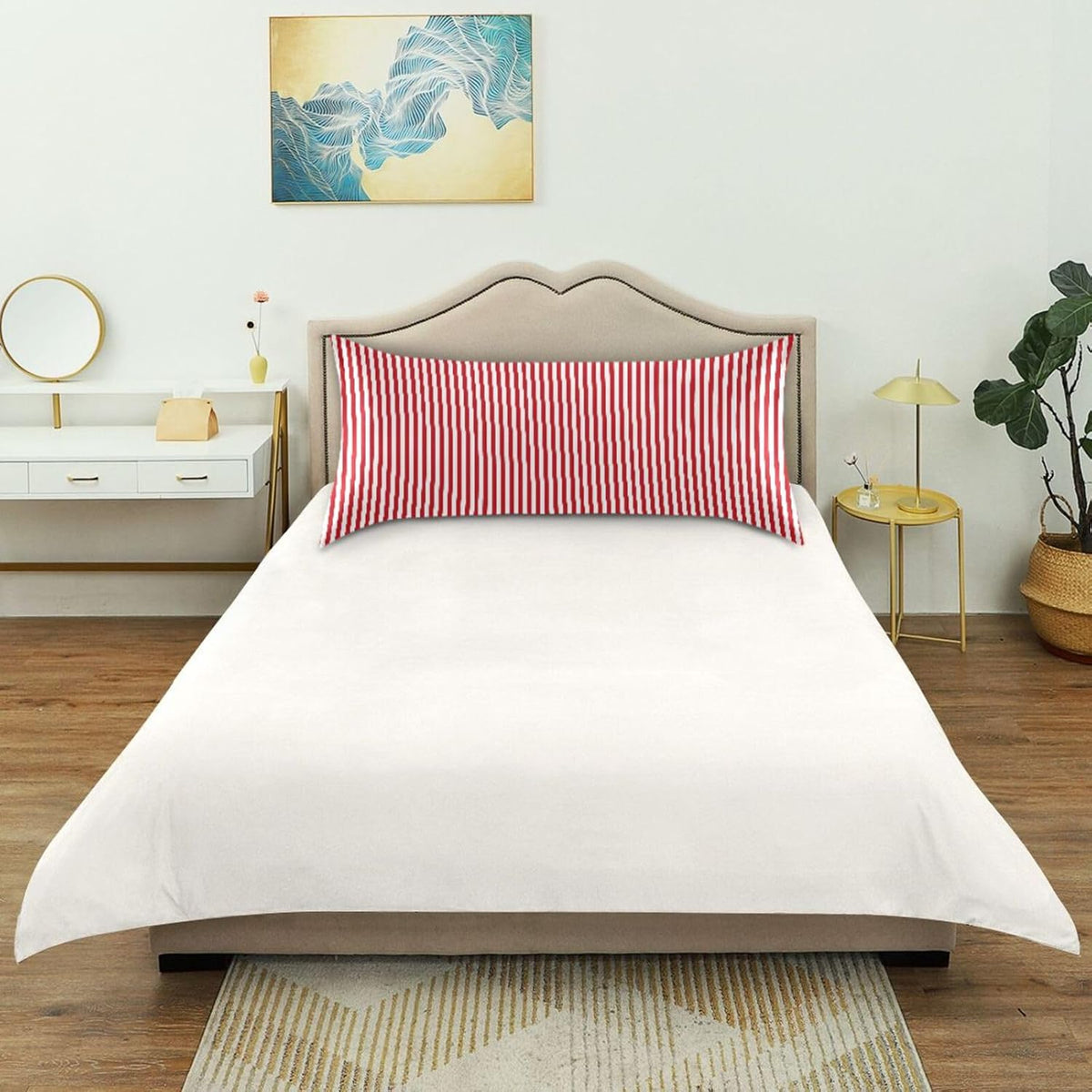 S26x20in polyester pillowcases in Stripe Red White, alternate view 6