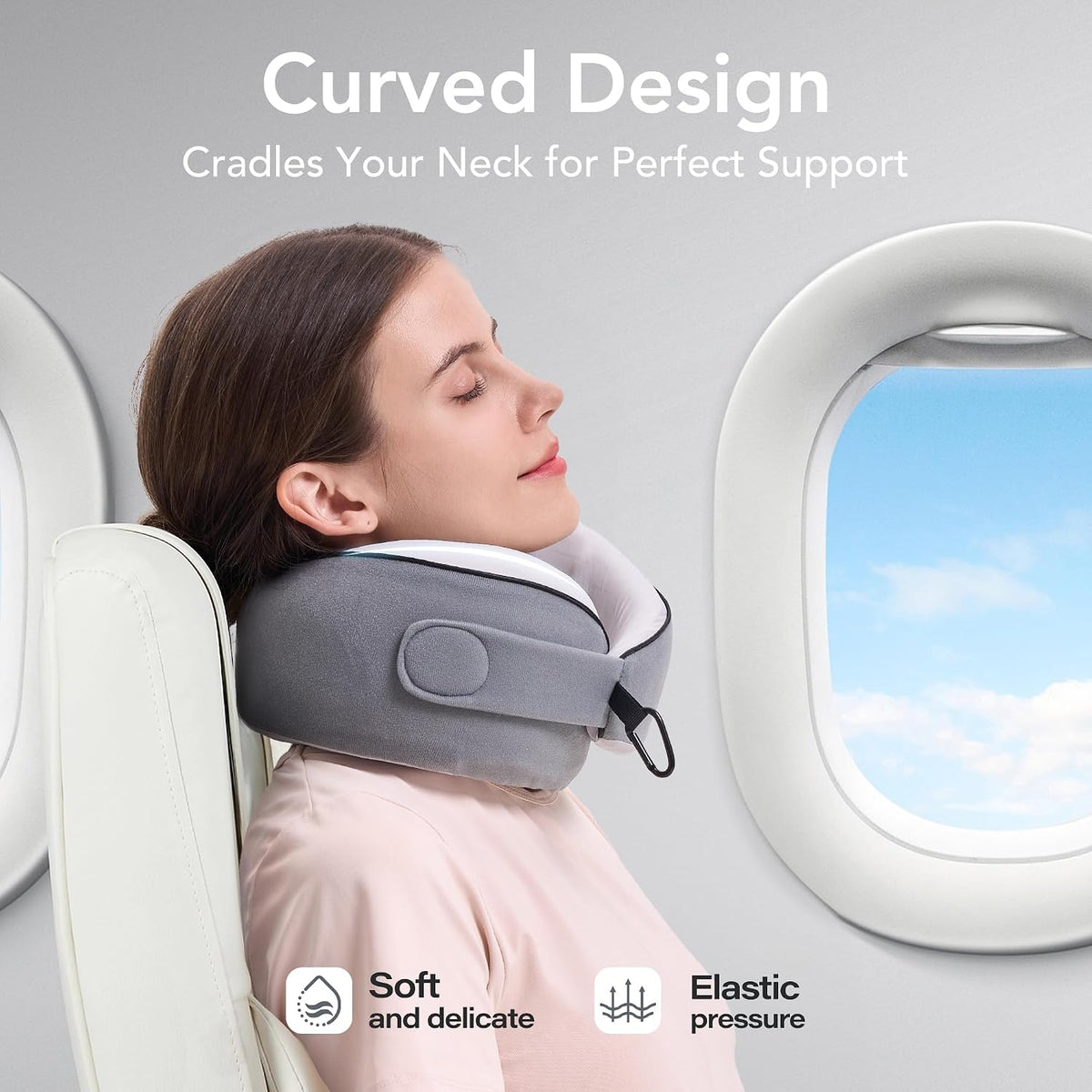 memory foam travel pillows in Cool Grey, alternate view 4