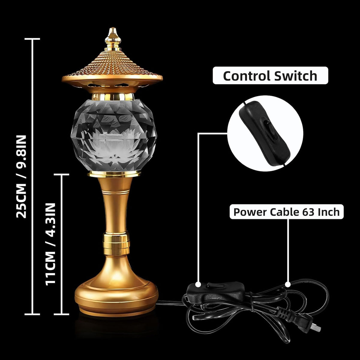 12.7"D x 10.7"W x 7.8"H night lights & ambient lighting, alternate view 7