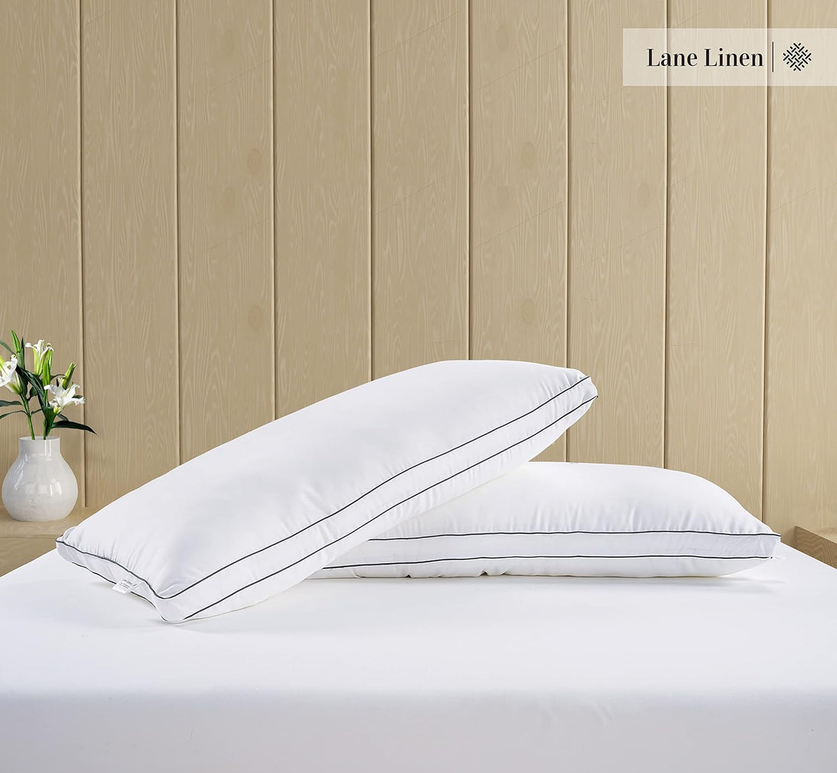 King (2 Pack) down alternative pillows in White, alternate view 3
