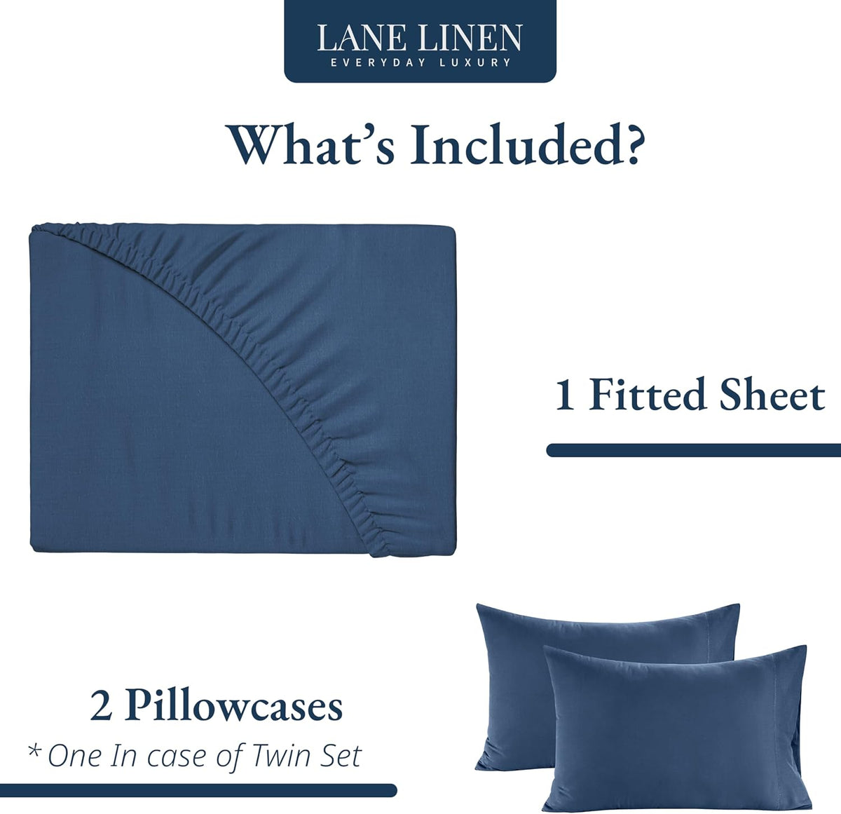 King (3PC) cotton bedding sets in Estate Blue, alternate view 2