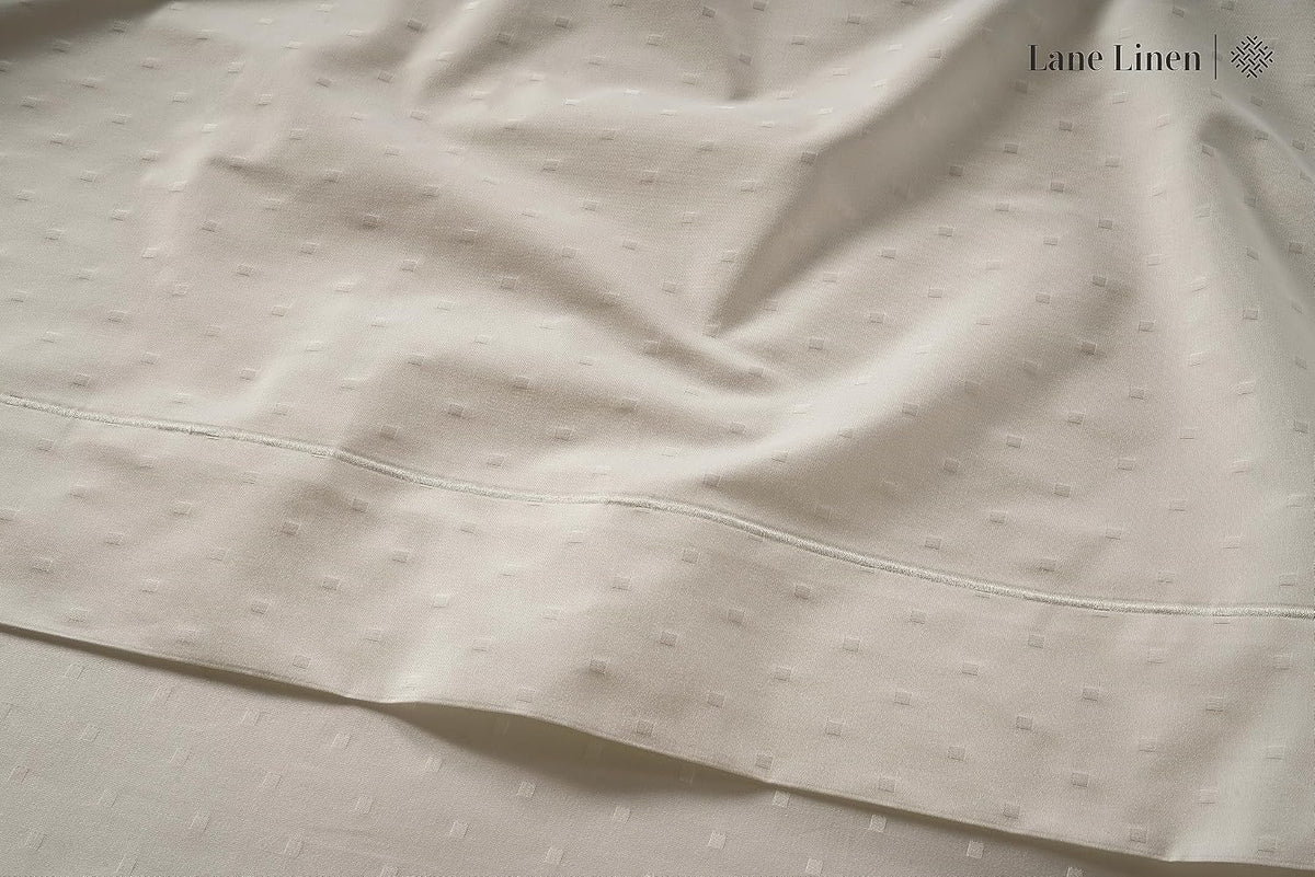 Queen / Standard cotton pillowcases in Swiss Dot - Ivory, alternate view 6