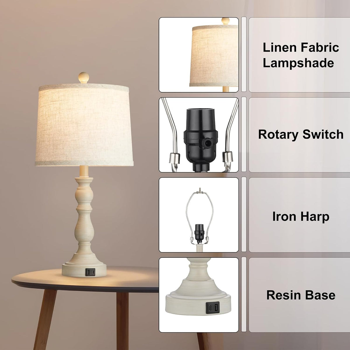 11"D x 11"W x 23"H metal table lamps, alternate view 7