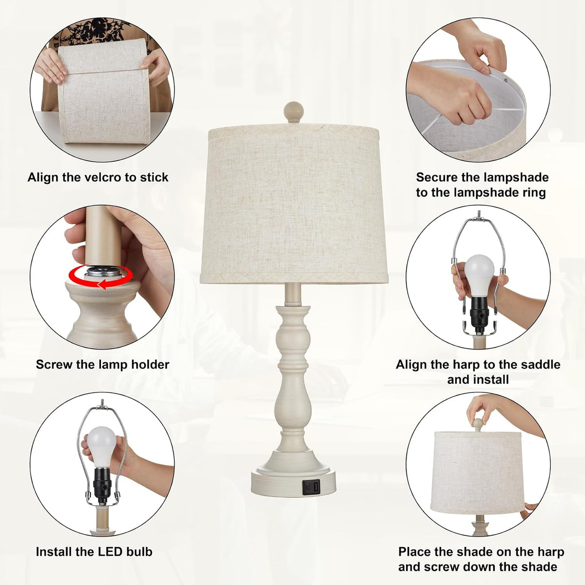 11"D x 11"W x 23"H metal table lamps, alternate view 9