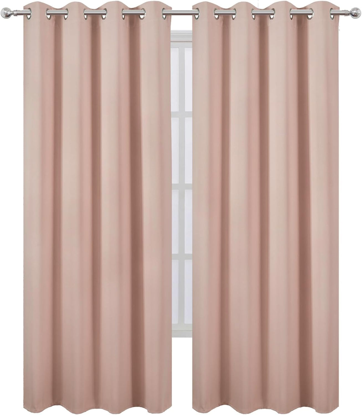 108"L x 52"W polyester curtains in Blush, alternate view 2