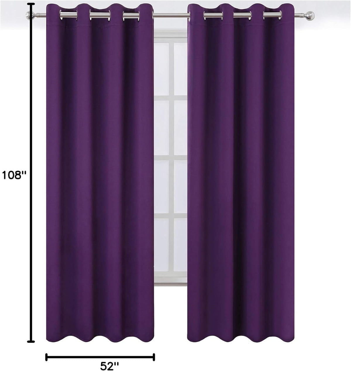 108"L x 52"W polyester curtains in Purple, alternate view 10