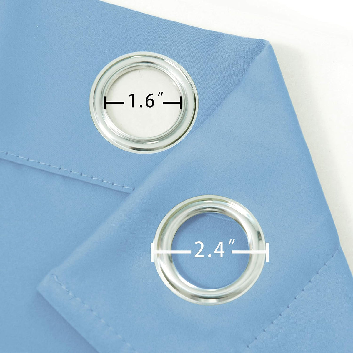 108"L x 52"W polyester curtains in Sky Blue, alternate view 6