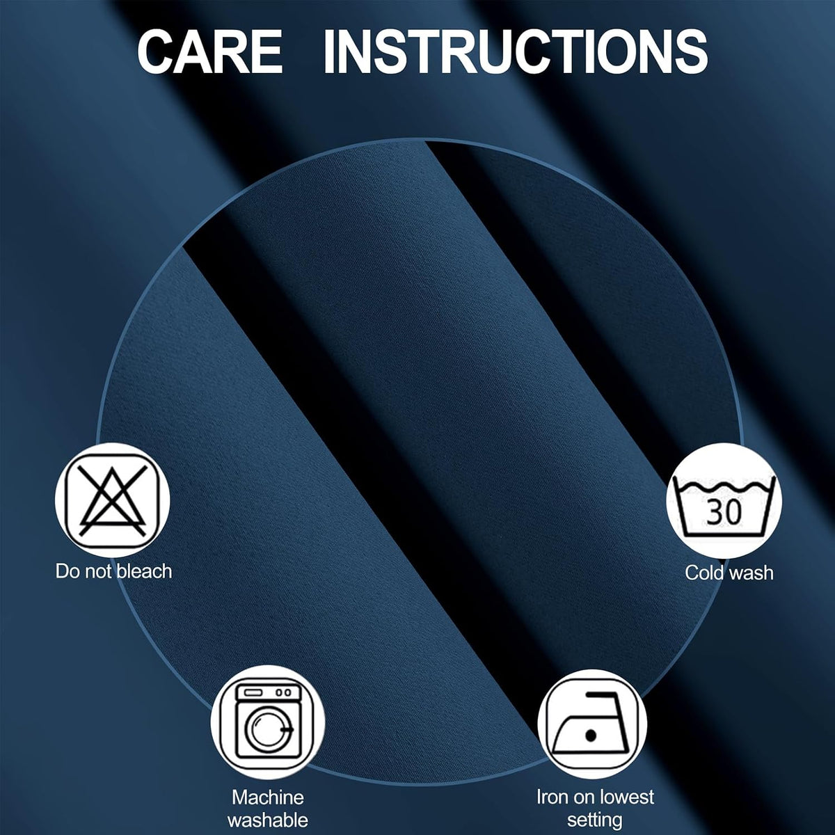 120"L x 52"W polyester curtains in Navy, alternate view 4