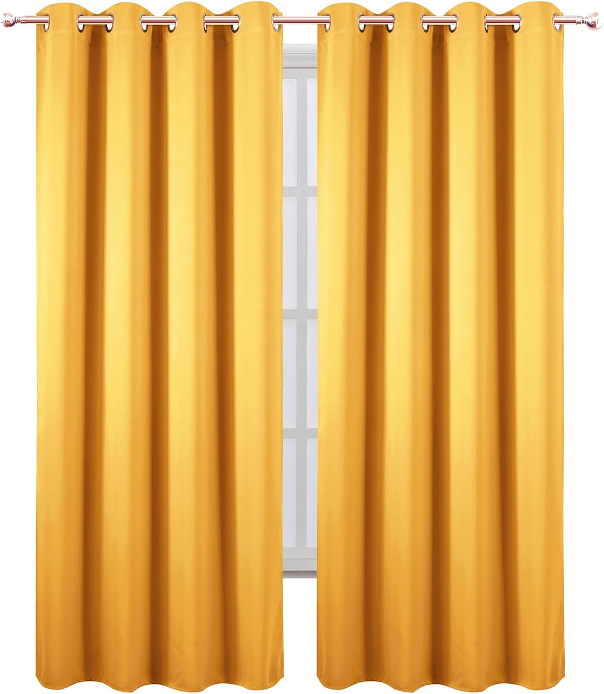120"L x 52"W polyester curtains in Yellow, alternate view 2