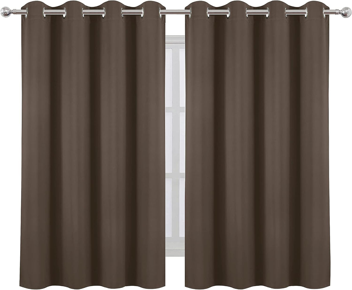 45"L x 52"W polyester curtains in Chocolate Brown, alternate view 2