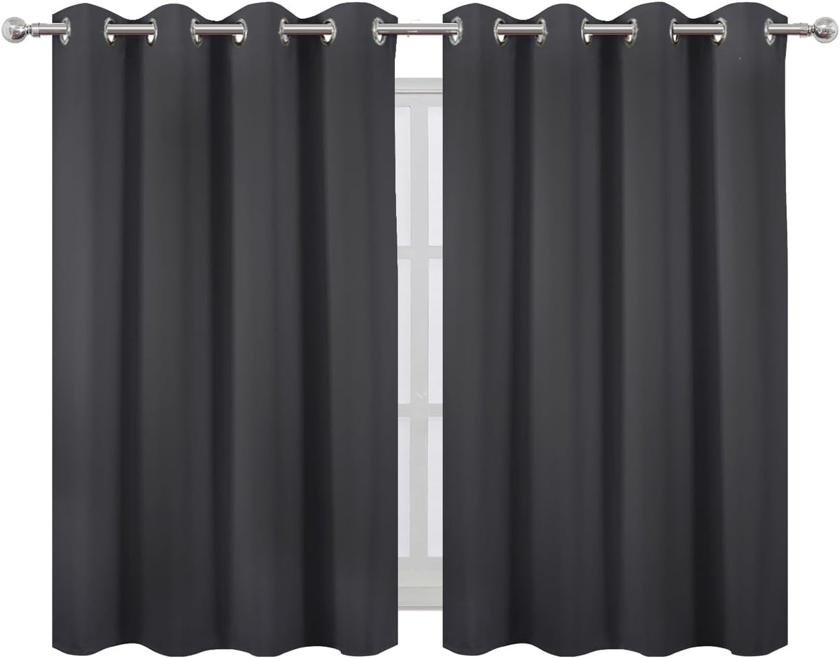 45"L x 52"W polyester curtains in Dark Grey, alternate view 2