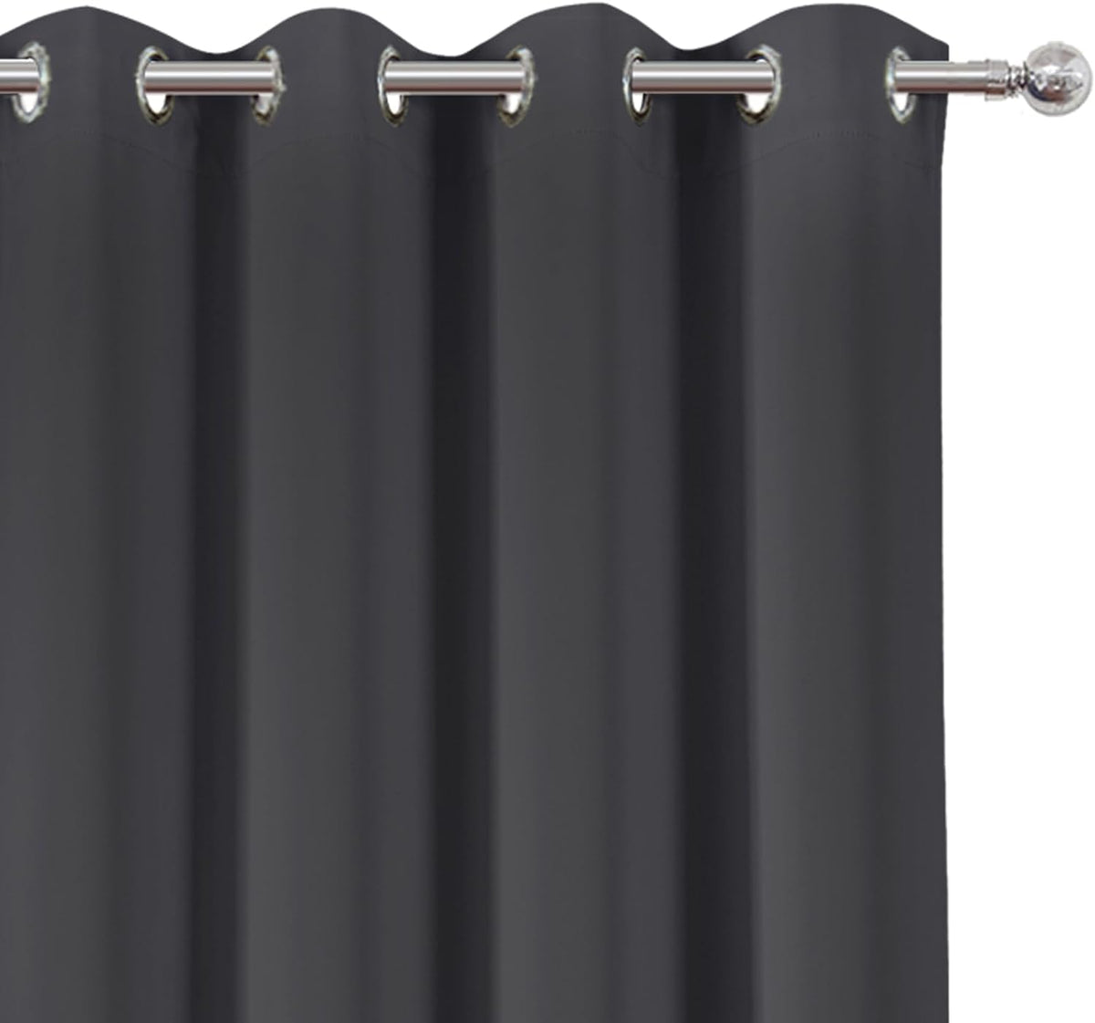 45"L x 52"W polyester curtains in Dark Grey, alternate view 6