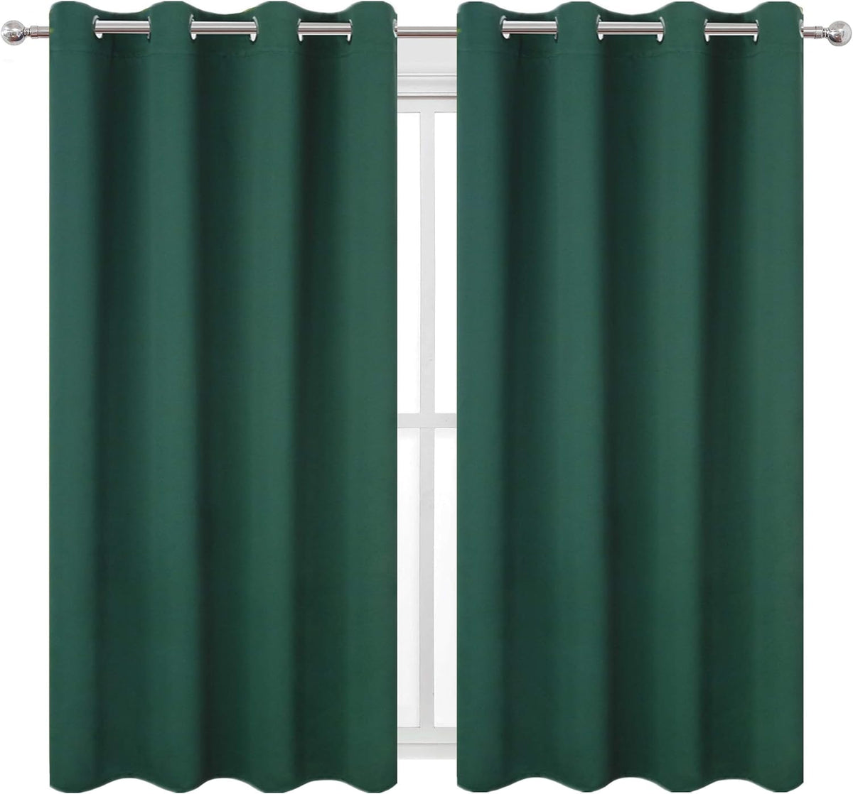 45"L x 52"W polyester curtains in Green, alternate view 2