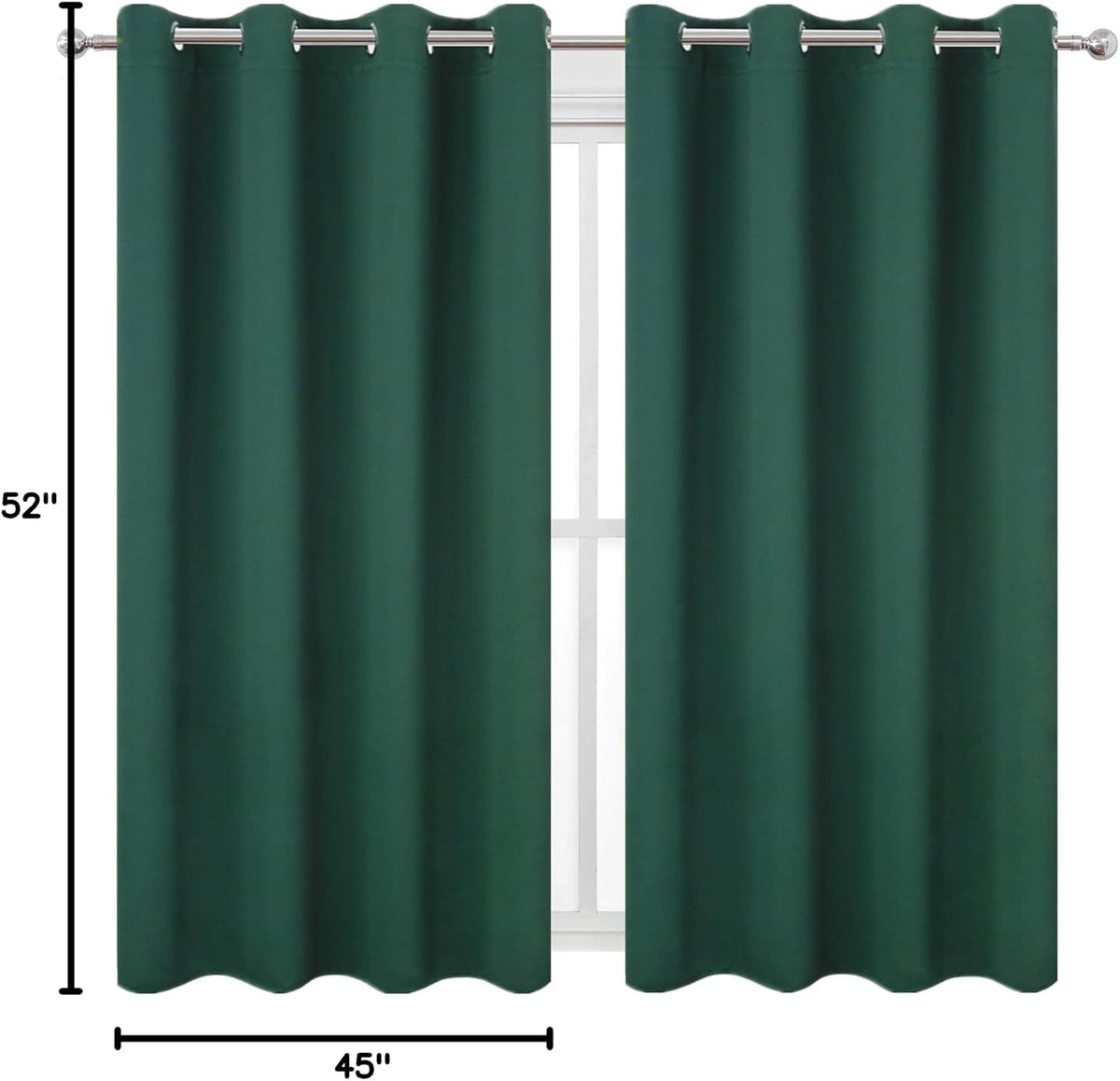 45"L x 52"W polyester curtains in Green, alternate view 10