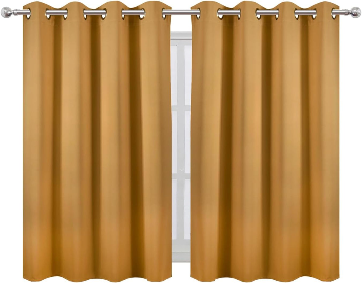 45"L x 52"W polyester curtains in Mustard Yellow, alternate view 2
