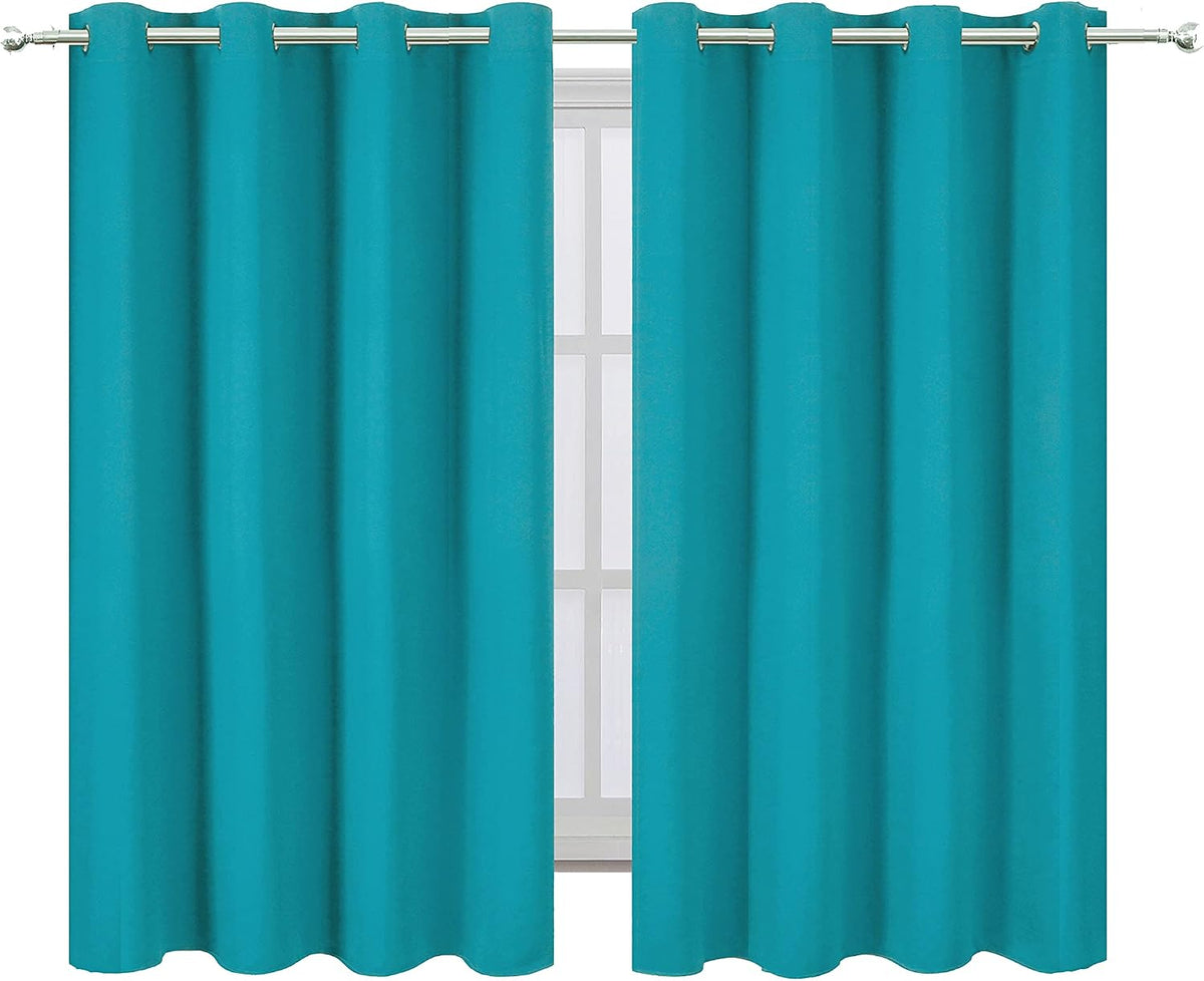45"L x 52"W polyester curtains in Teal, alternate view 2