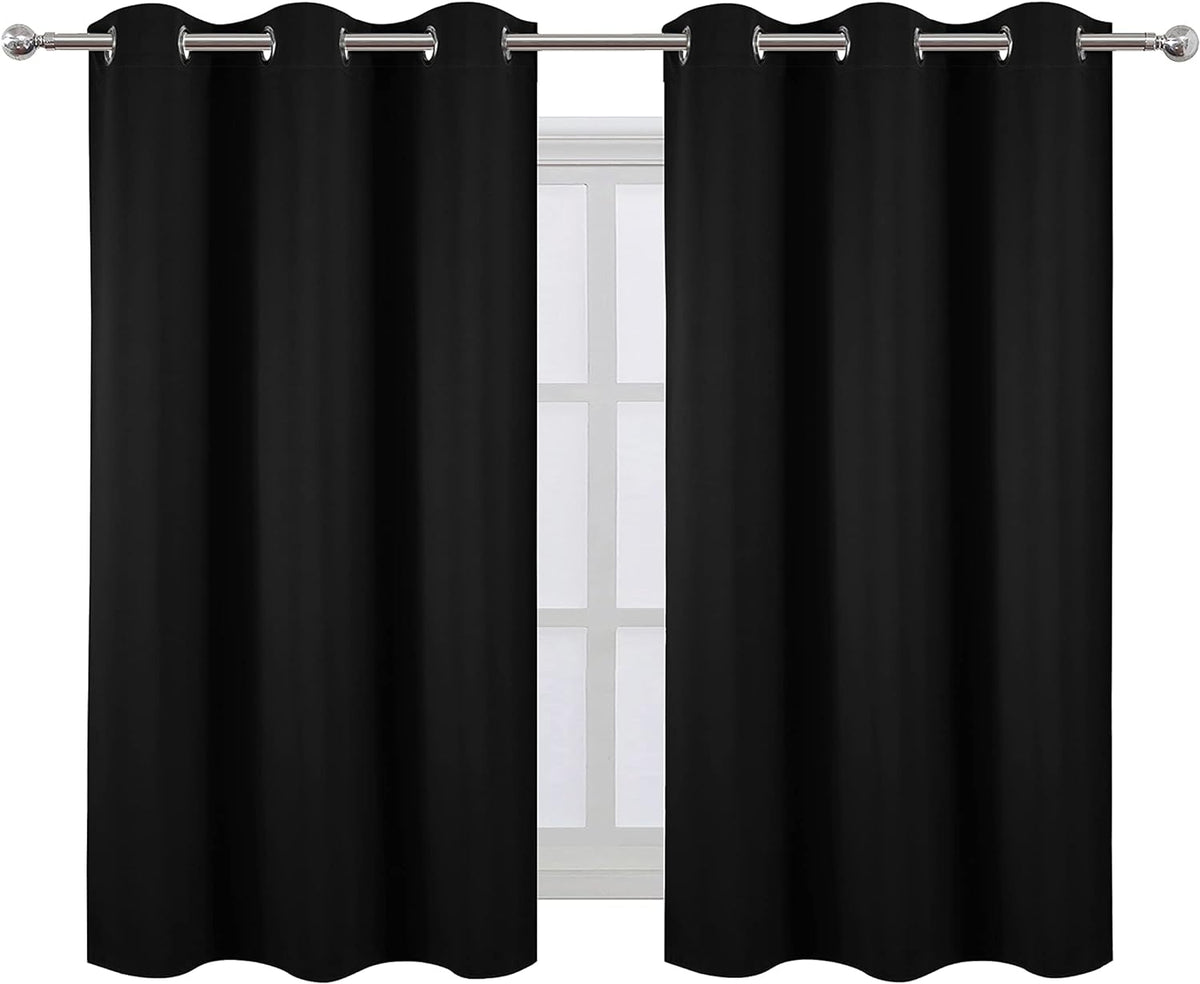 54"L x 34"W polyester curtains in Black, alternate view 2