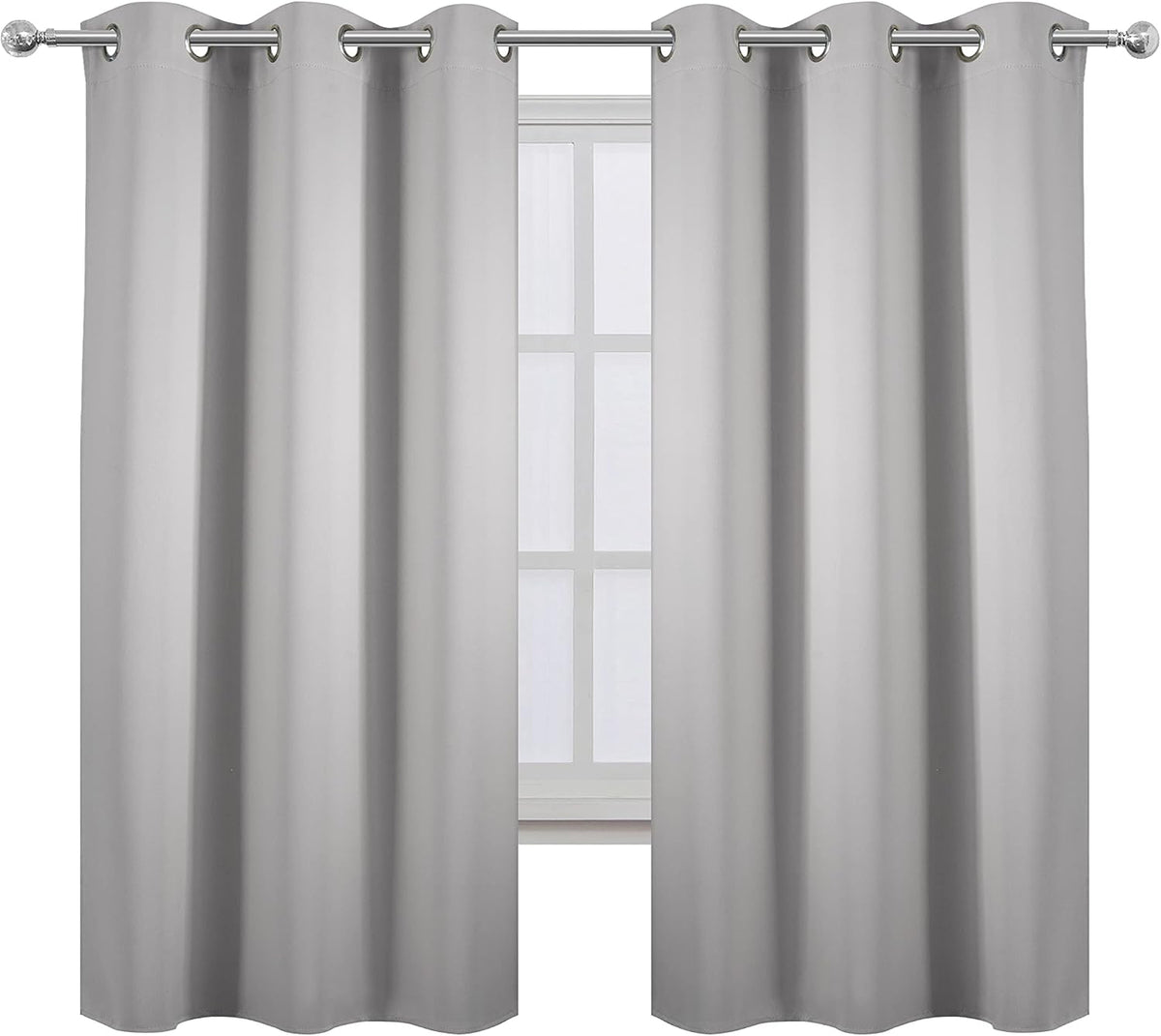 54"L x 34"W polyester curtains in Light Grey, alternate view 2