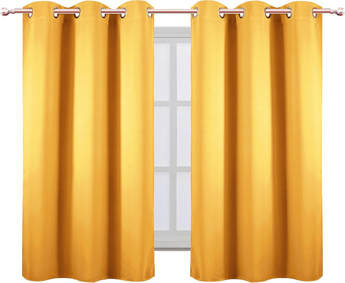 54"L x 34"W polyester curtains in Yellow, alternate view 2
