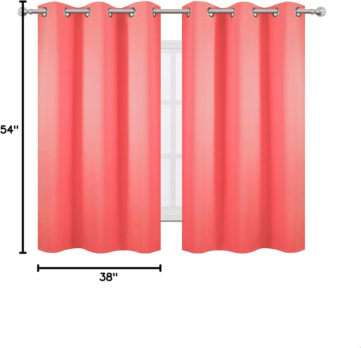 54"L x 38"W polyester curtains in Coral, alternate view 10