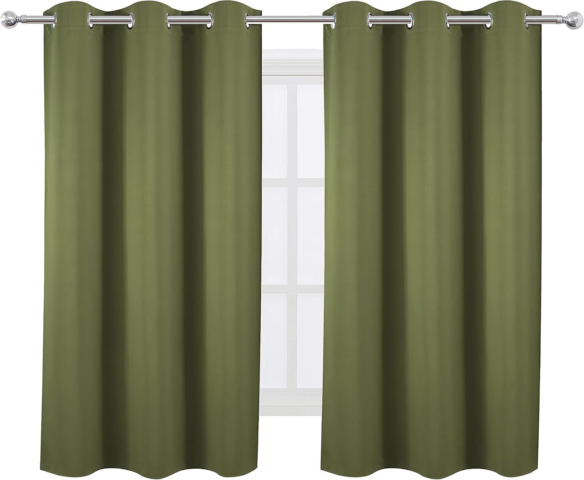 54"L x 38"W polyester curtains in Olive Green, alternate view 2