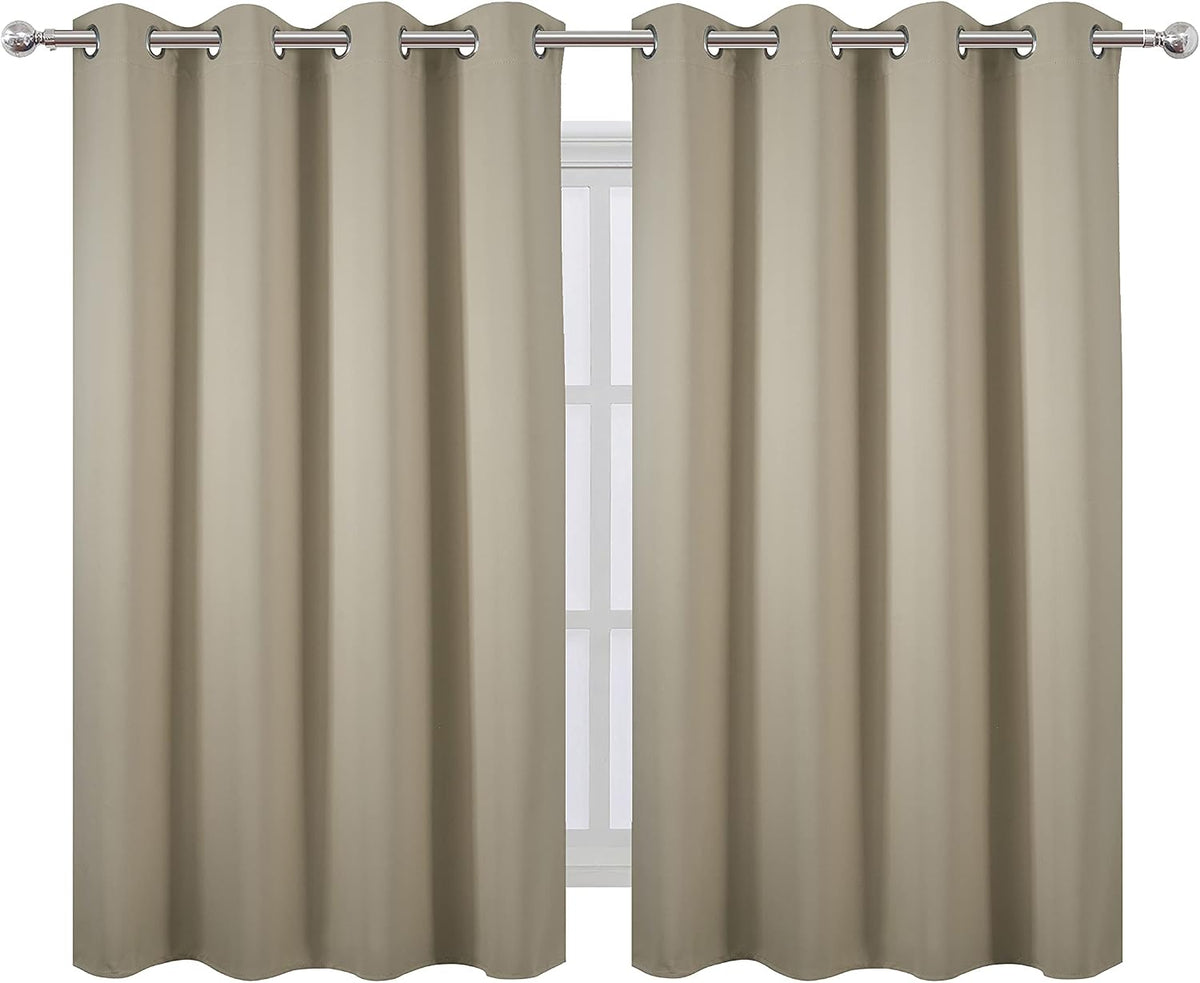 54"L x 52"W polyester curtains in Beige, alternate view 2