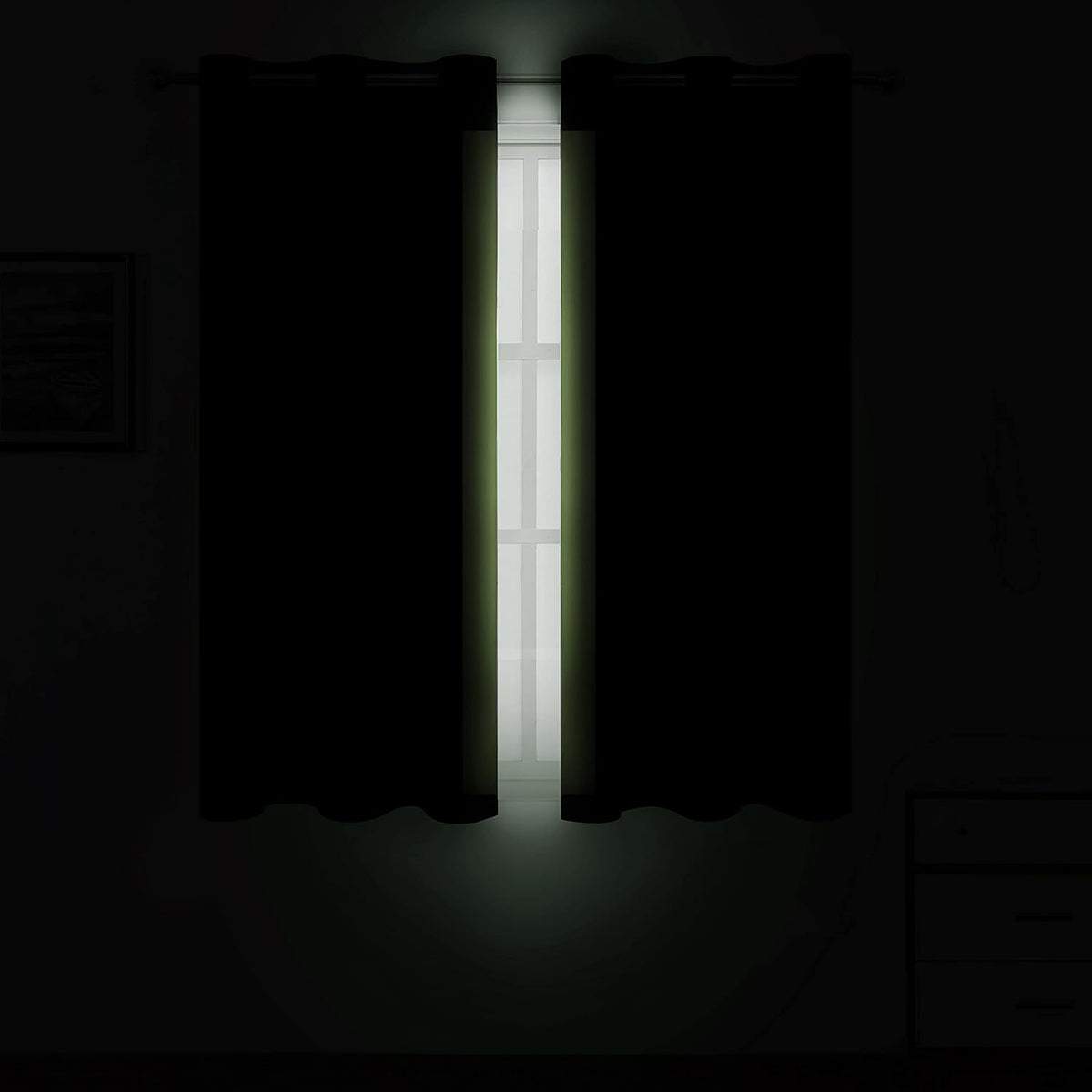 54"L x 52"W polyester curtains in Light Green, alternate view 3