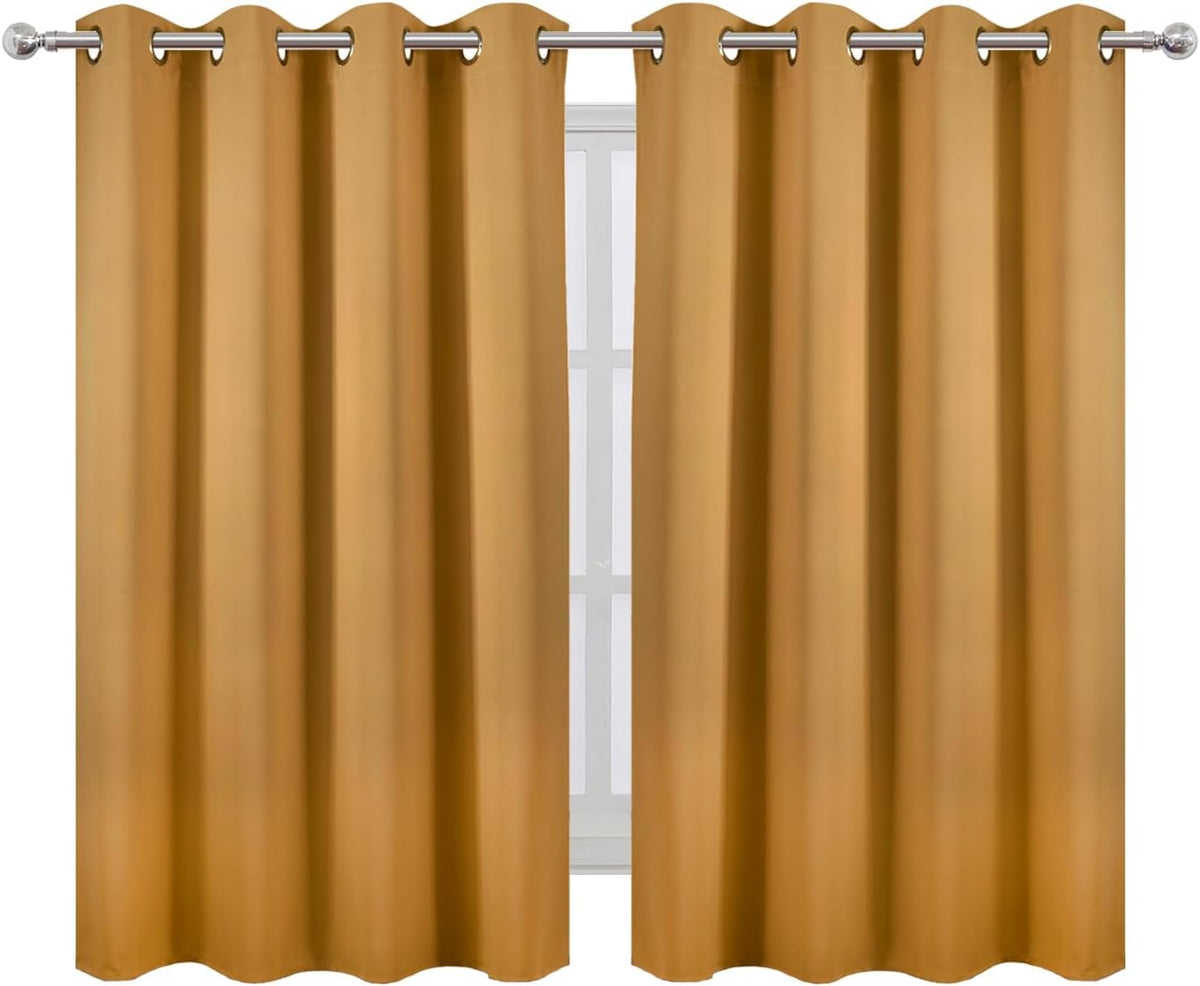 54"L x 52"W polyester curtains in Mustard Yellow, alternate view 2