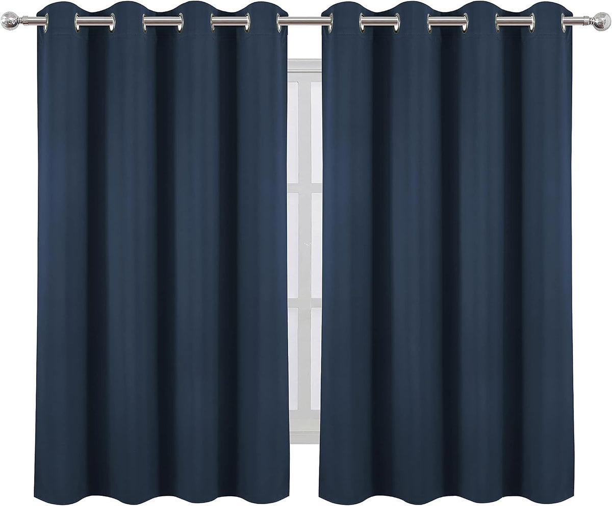 54"L x 52"W polyester curtains in Navy, alternate view 2
