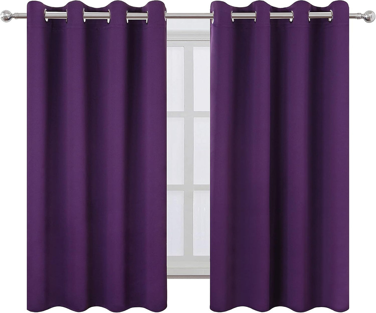 54"L x 52"W polyester curtains in Purple, alternate view 2
