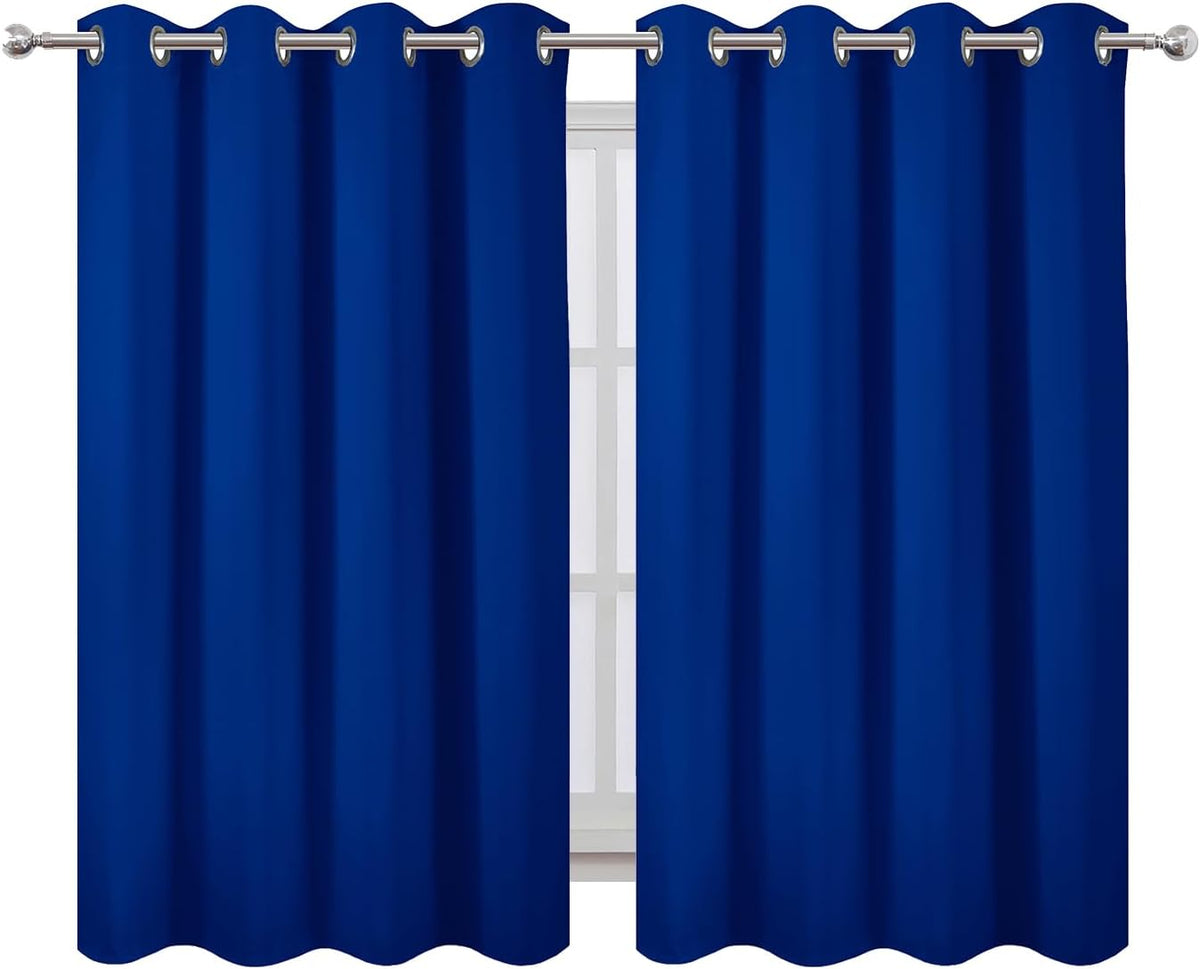 54"L x 52"W polyester curtains in Royal Blue, alternate view 2