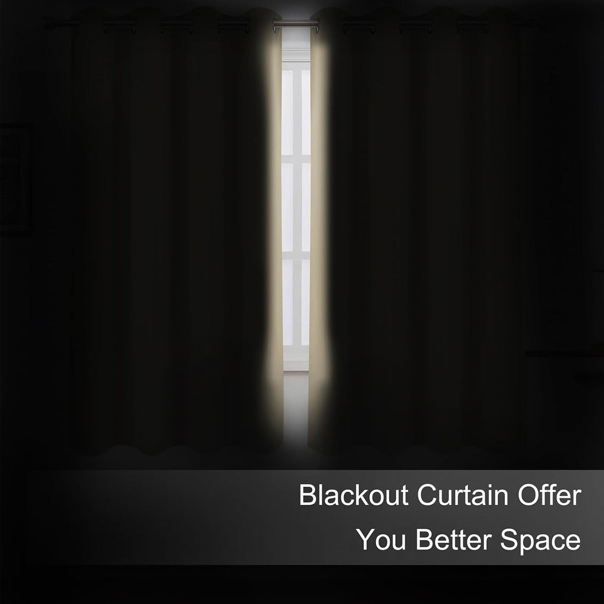 54"L x 66"W polyester curtains in Beige, alternate view 3