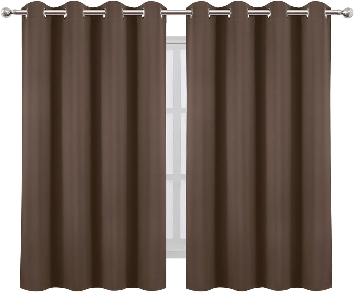 54"L x 66"W polyester curtains in Chocolate Brown, alternate view 2