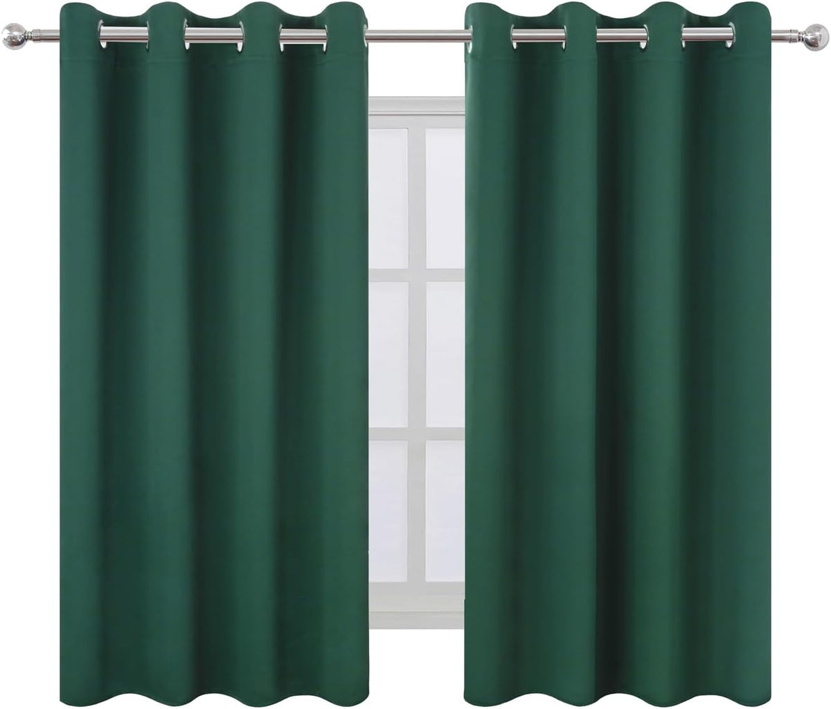54"L x 66"W polyester curtains in Green, alternate view 2