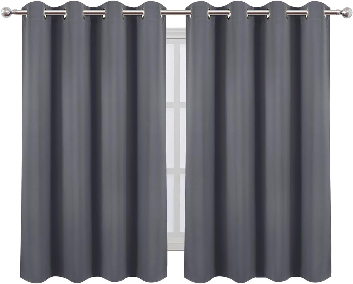 54"L x 66"W polyester curtains in Grey, alternate view 2