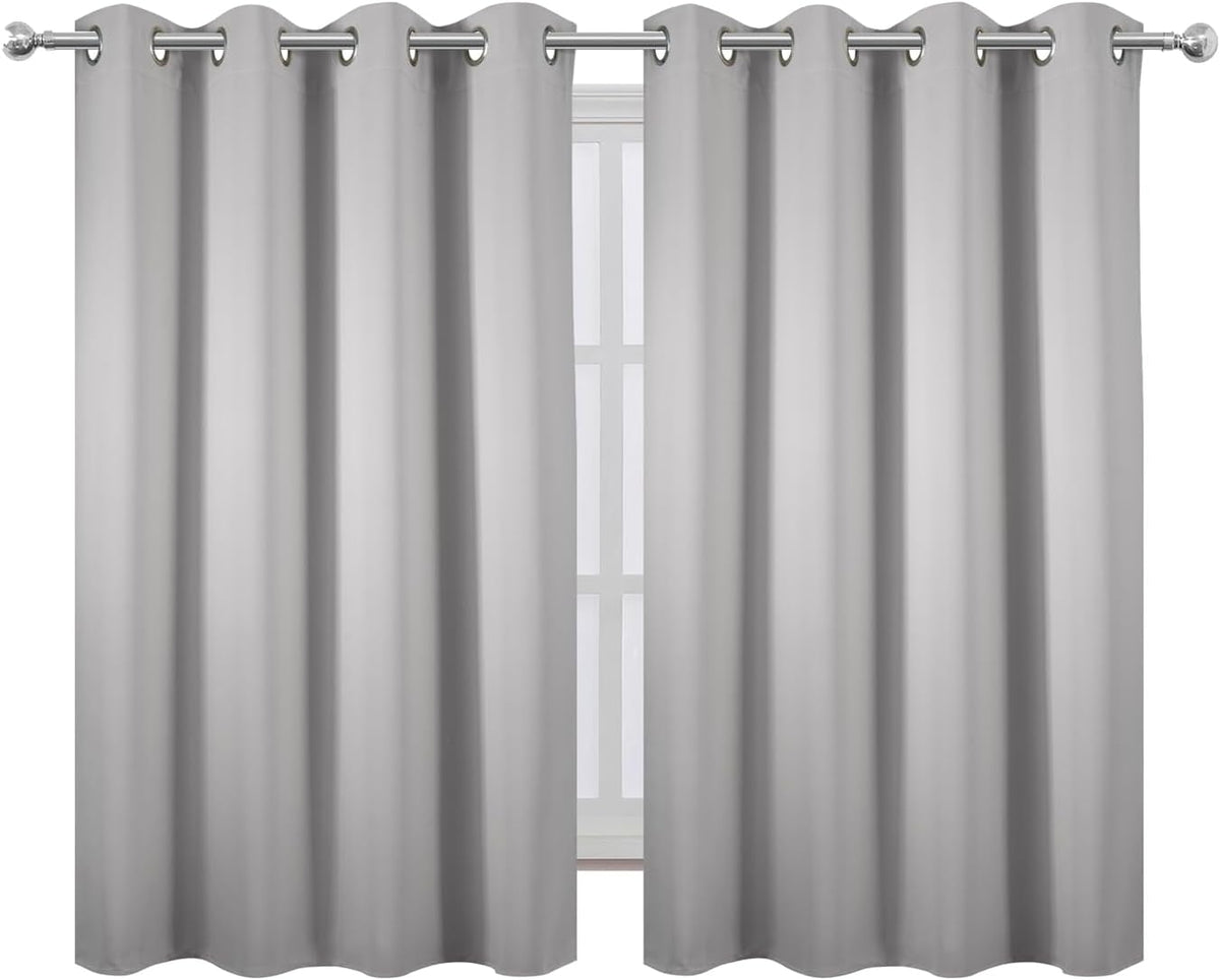 54"L x 66"W polyester curtains in Light Grey, alternate view 2