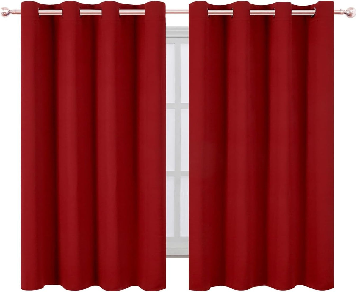 54"L x 66"W polyester curtains in Red, alternate view 2