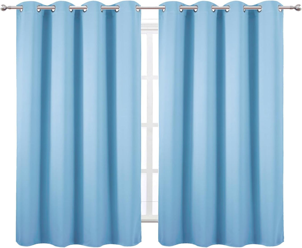 54"L x 66"W polyester curtains in Sky Blue, alternate view 2