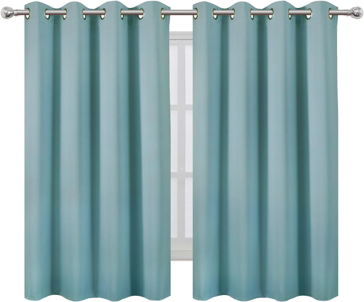 54"L x 66"W polyester curtains in Stone Blue, alternate view 2