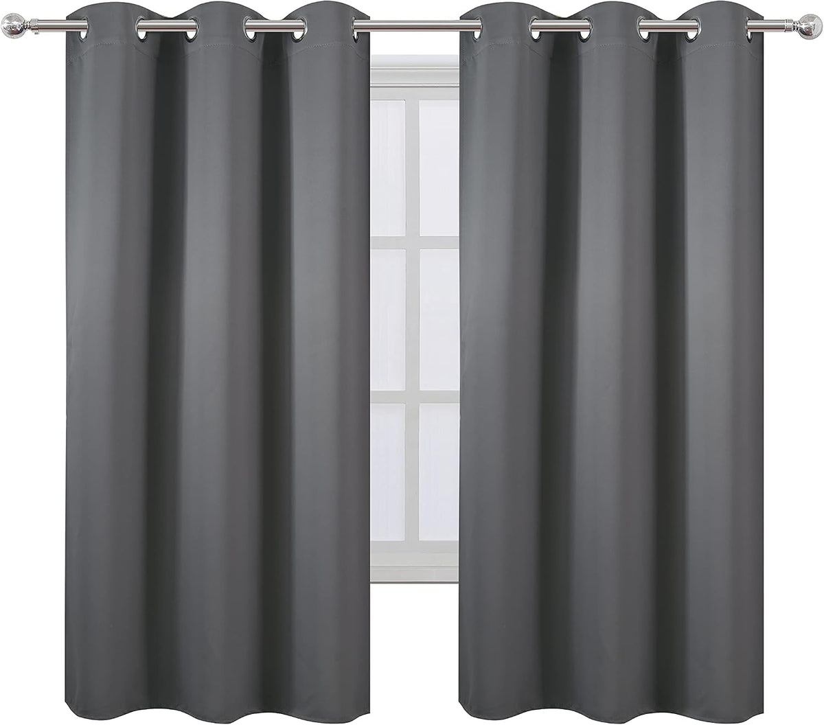 63"L x 34"W polyester curtains in Frost Grey, alternate view 2