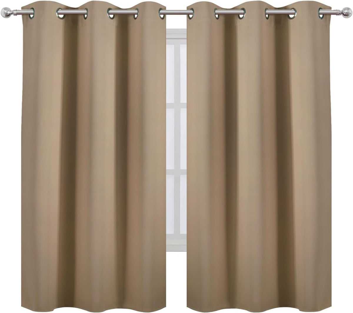 63"L x 38"W polyester curtains in Natural, alternate view 2