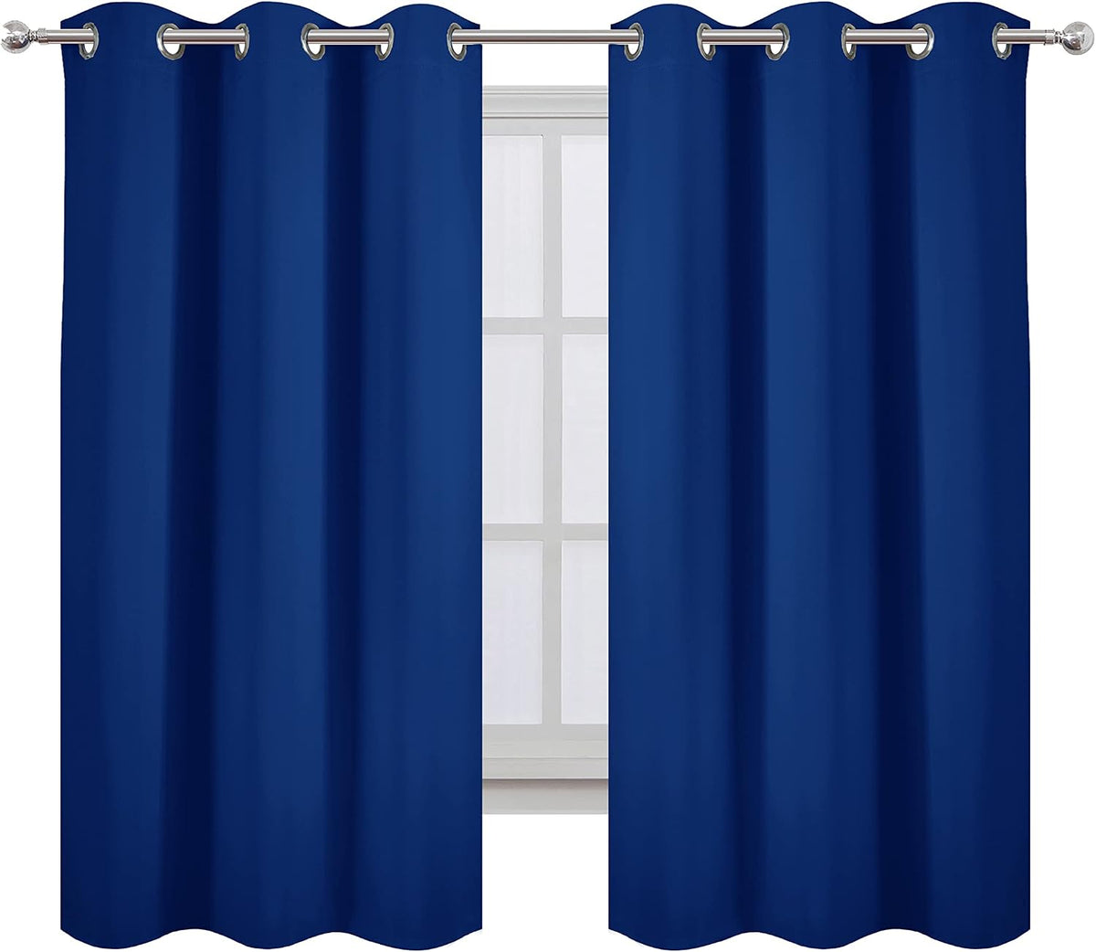 63"L x 40"W polyester curtains in Royal Blue, alternate view 2